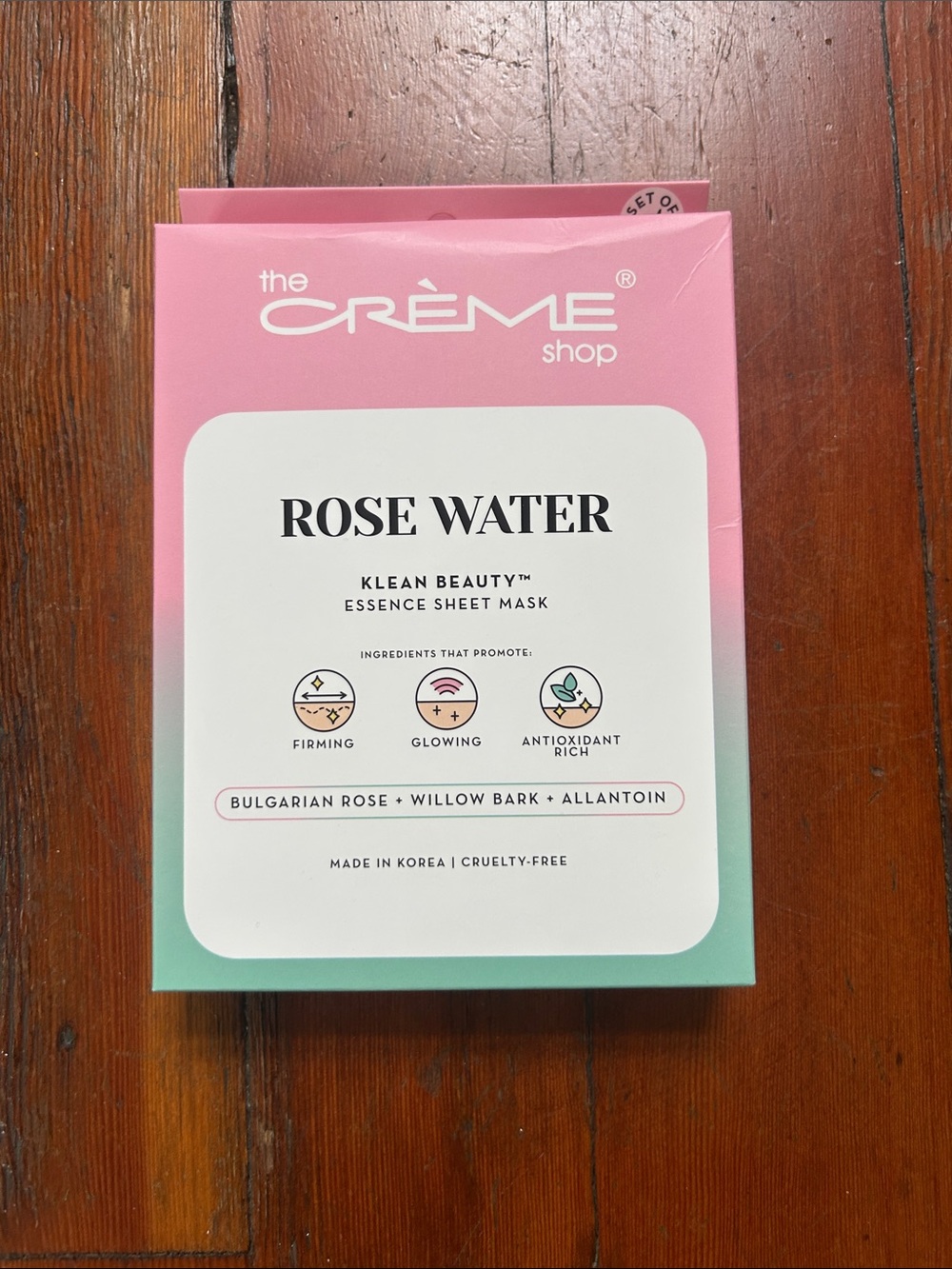 The Crème Shop Rose Water Essence Sheet Mask - set of 5 masks - Picture 2 of 3